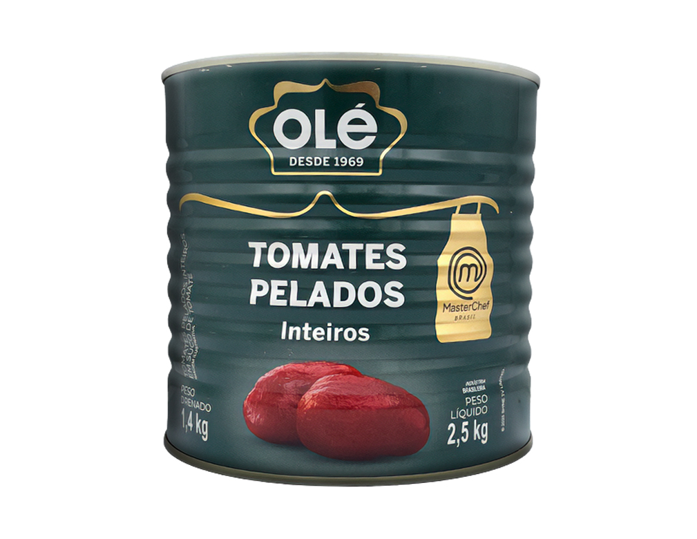 TOMATE PELADO INTEIRO OLÉ 2,5 KG (CX 6 LT)